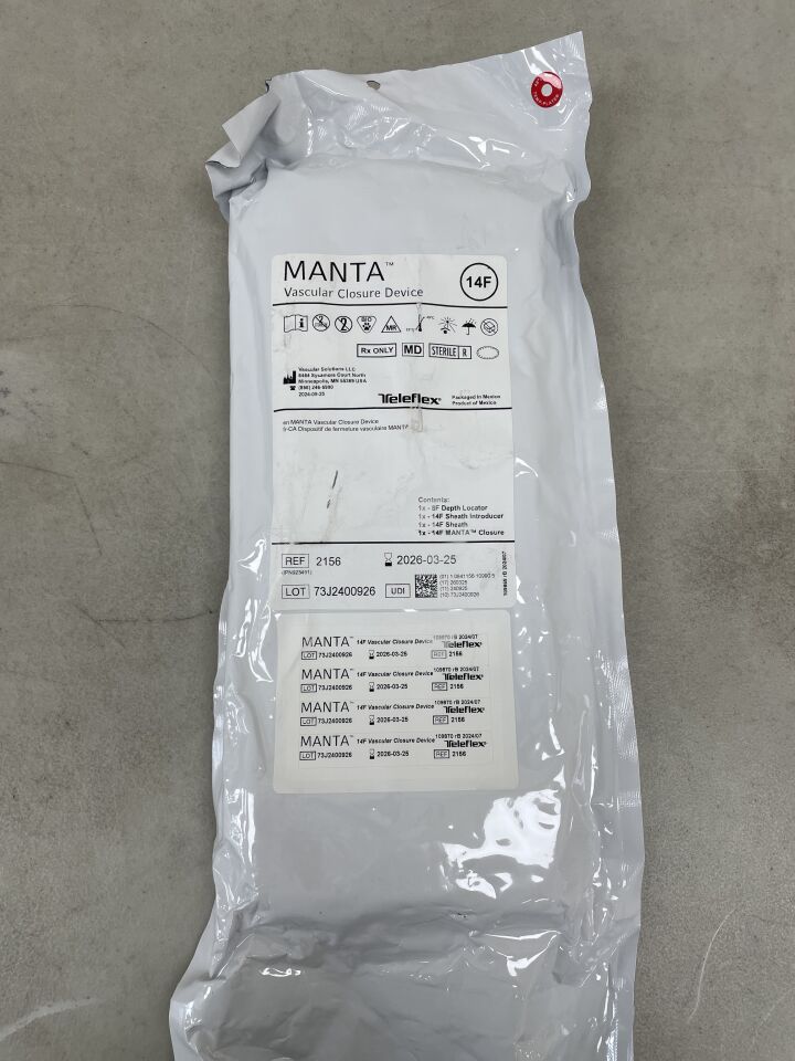 2156 - TELEFLEX - Essential Medical Manta Vascular Closure Device (VCD) 14F, (EA) - ( Expiry Date: 2026-03-25 )
