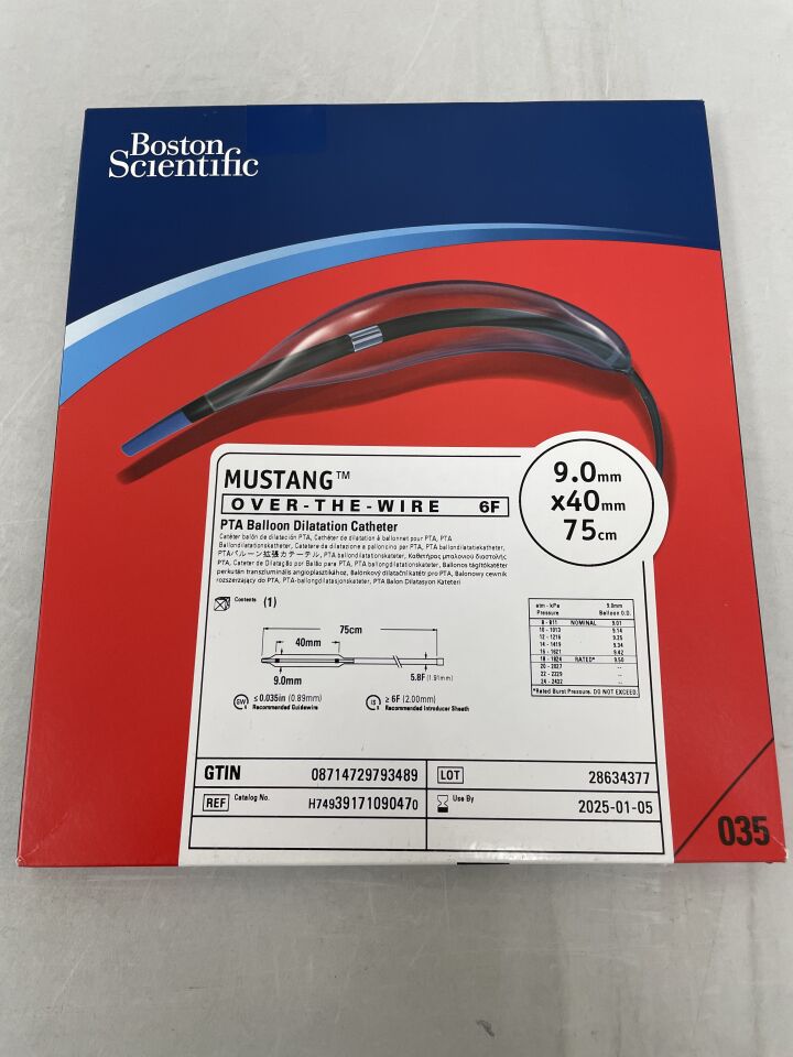 3917109047 - BOSTON SCIENTIFIC - Mustang  Over-The-Wire  PTA Balloon Dilatation Catheter  6F x 9.0mm x 40mm x 75cm  , (EA) - ( Expiry Date: 2022-04-30 )
