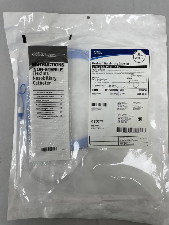 4012 - BOSTON SCIENTIFIC - Flexima Nasobiliary Catheter, Single Pigtail, 6.0F x 250cm, (EA) - ( Expiry Date: 2022-10-06 )