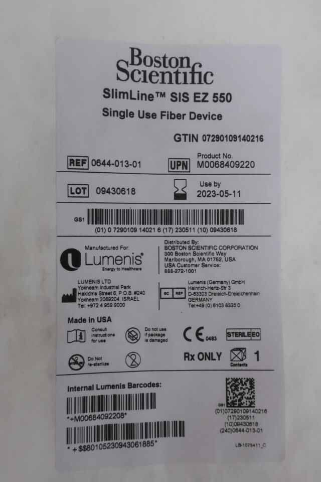 0644-013-01 - BOSTON SCIENTIFIC - Slimline SIS EZ 550 Fiber Device, (EA) - ( Expiry Date: 2023-01-15 )