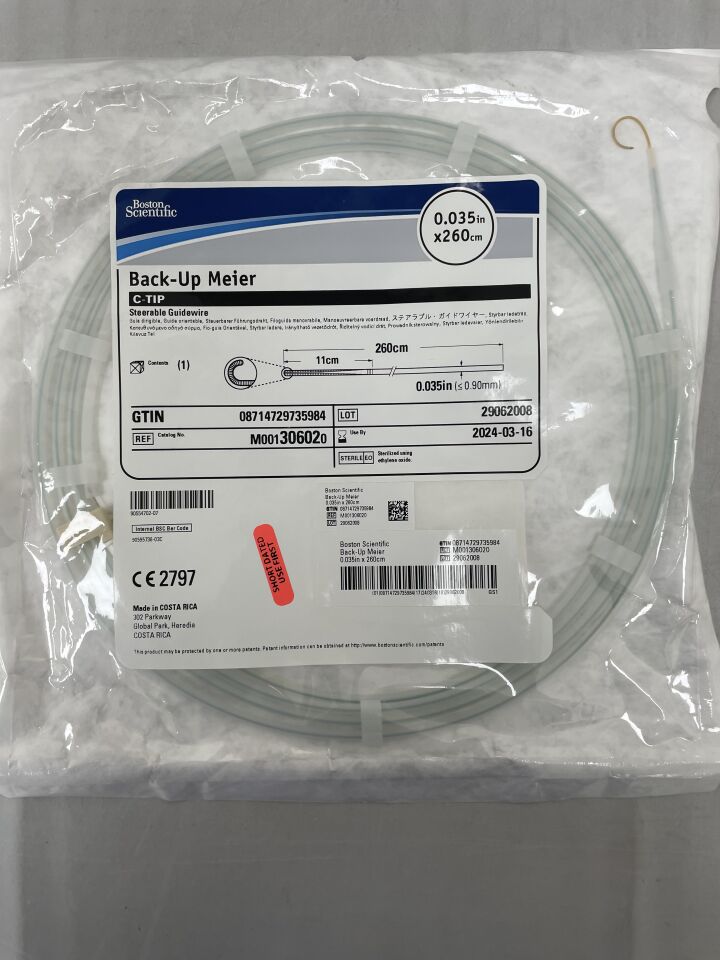 30602 - BOSTON SCIENTIFIC - Back-Up Meier Steerable Guidewire - C-Tip - .035" x 260cm, (EA) - ( Expiry Date: 2023-05-11 )