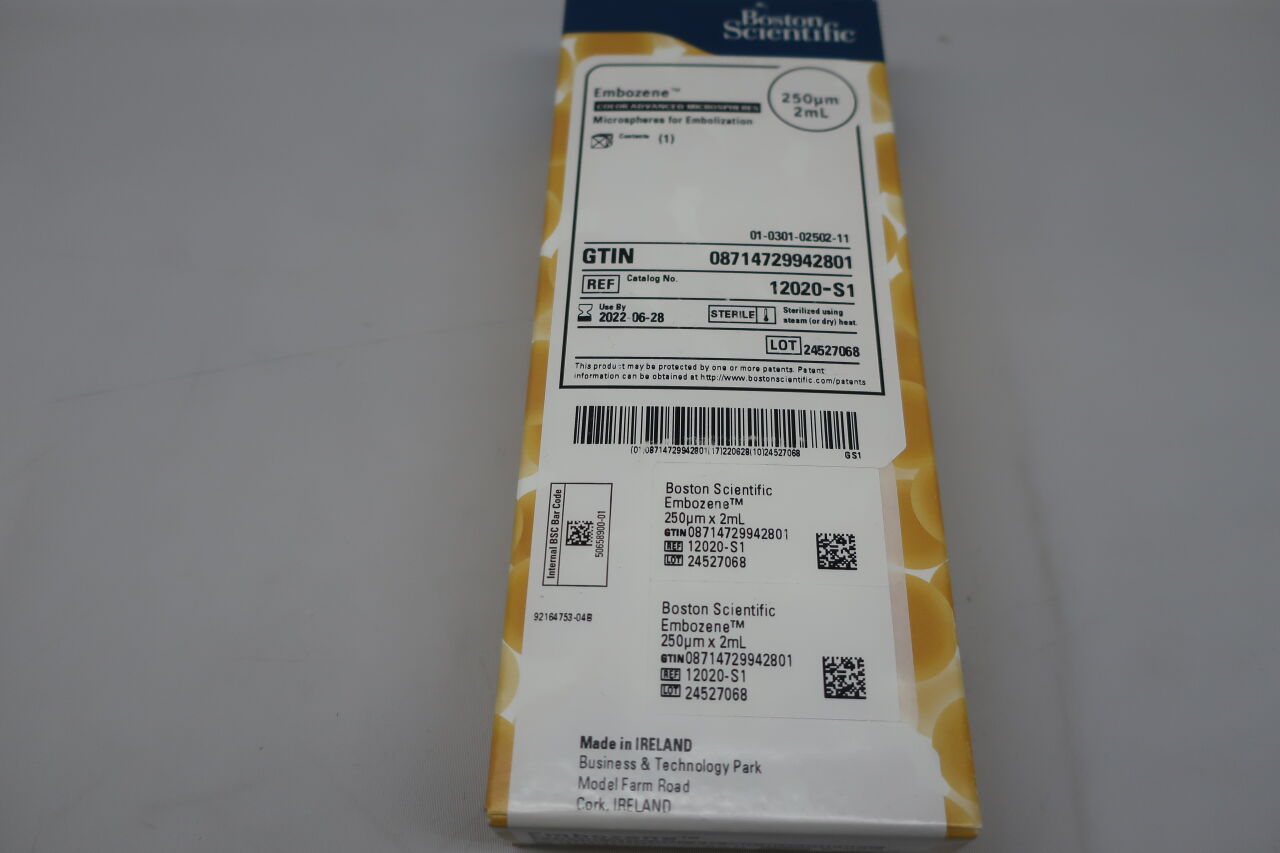12020-S1 - BOSTON SCIENTIFIC - Embozene Microspheres 250µm x 2ml Yellow, (BX/1) - ( Expiry Date: 2023-07-15 )