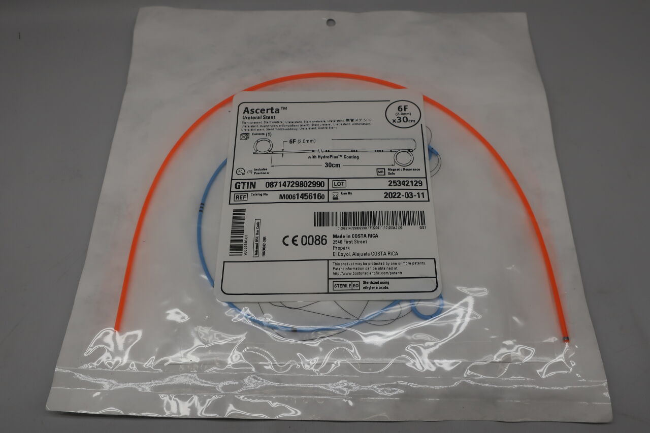 145616 - BOSTON SCIENTIFIC - ASCERTA Ureteral Stent, 6F x 30cm, (EA) - ( Expiry Date: 2023-11-03 )