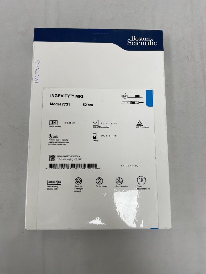 7731-52 - BOSTON SCIENTIFIC - INGEVITY MRI Pacing Lead, Passive Straight, 52cm, (BX/1) - ( Expiry Date: 2023-11-18 )