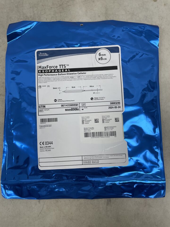 8906 - BOSTON SCIENTIFIC - MaxForce TTS Esophageal High Performance Balloon Dilatation Catheter 6F x 6mm x 6cm, (EA) - ( Expiry Date: 2023-11-22 )