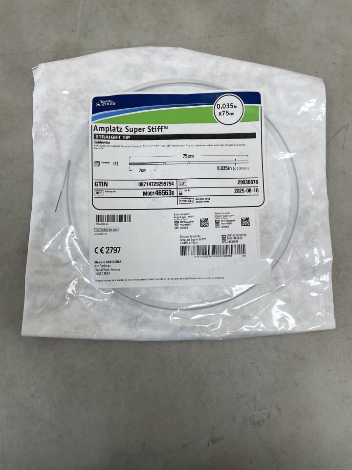 46563 - BOSTON SCIENTIFIC - Amplatz Super Stiff Guidewire - Straight Tip - .035" x 75cm, (EA) - ( Expiry Date: 2024-03-08 )