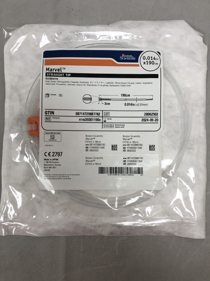 39301190 - BOSTON SCIENTIFIC - Marvel Guidewire - Straight Tip - .014" x 190cm, (EA) - ( Expiry Date: 2024-04-27 )