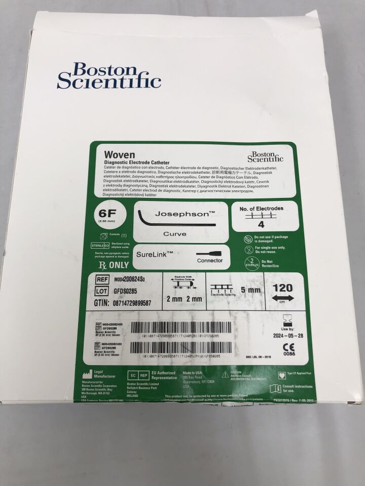 200624S - BOSTON SCIENTIFIC - Woven Diagnostic Electrode Catheter, Josephson Curve, 6F, (BX/1) - ( Expiry Date: 2024-05-28 )