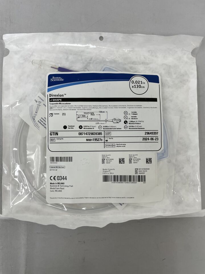 19527 - BOSTON SCIENTIFIC - Direxion Torqueable Microcatheter - J Shape - .021" x 130cm, (EA) - ( Expiry Date: 2024-06-23 )