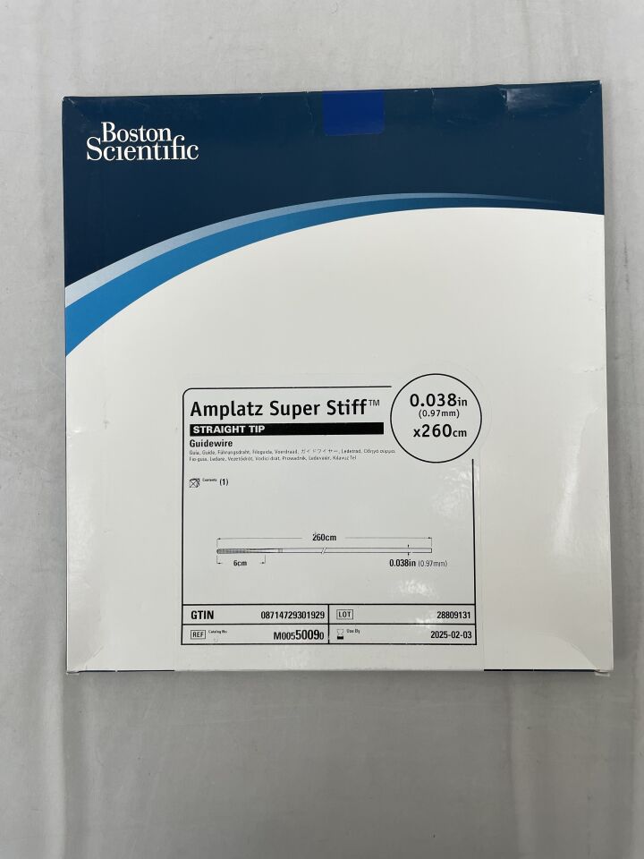 46501 - BOSTON SCIENTIFIC - Amplatz Super Stiff Guidewire - J-Tip - .035'' x 180cm, (BX/5) - ( Expiry Date: 2024-08-26 )