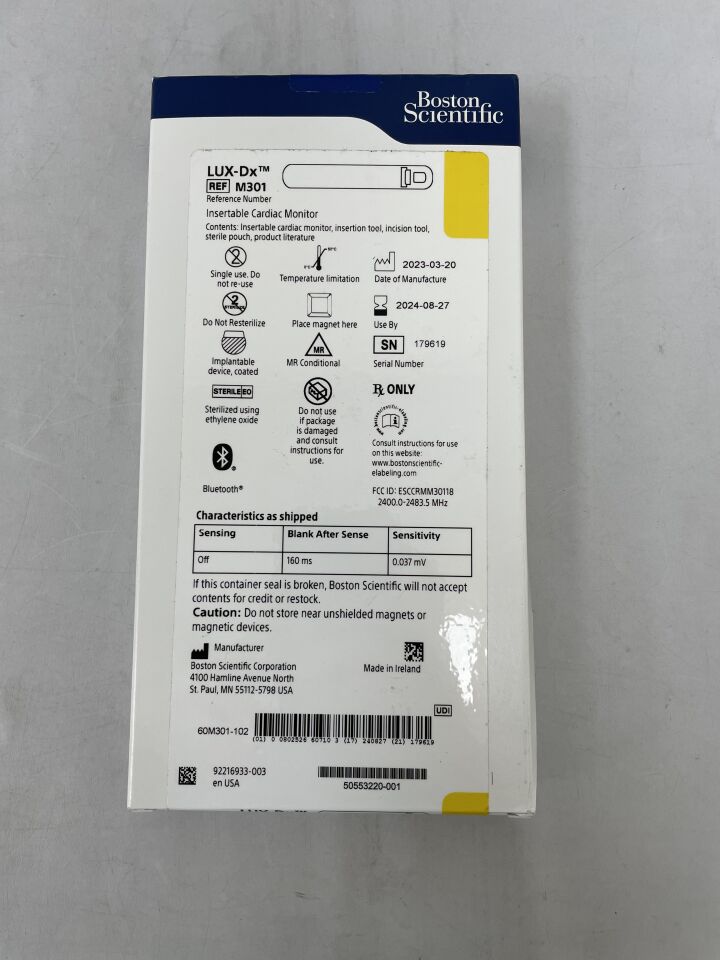 M301 - BOSTON SCIENTIFIC - LUX-Dx Insertable Cardiac Monitor, (BX/1) - ( Expiry Date: 2024-08-27 )