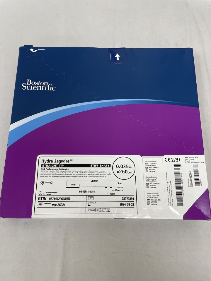 5602 - BOSTON SCIENTIFIC - Hydra Jagwire High Performance Guidewire - Straight Tip, Stiff Shaft - .035'' x 260cm, (BX/2) - ( Expiry Date: 2024-09-21 )