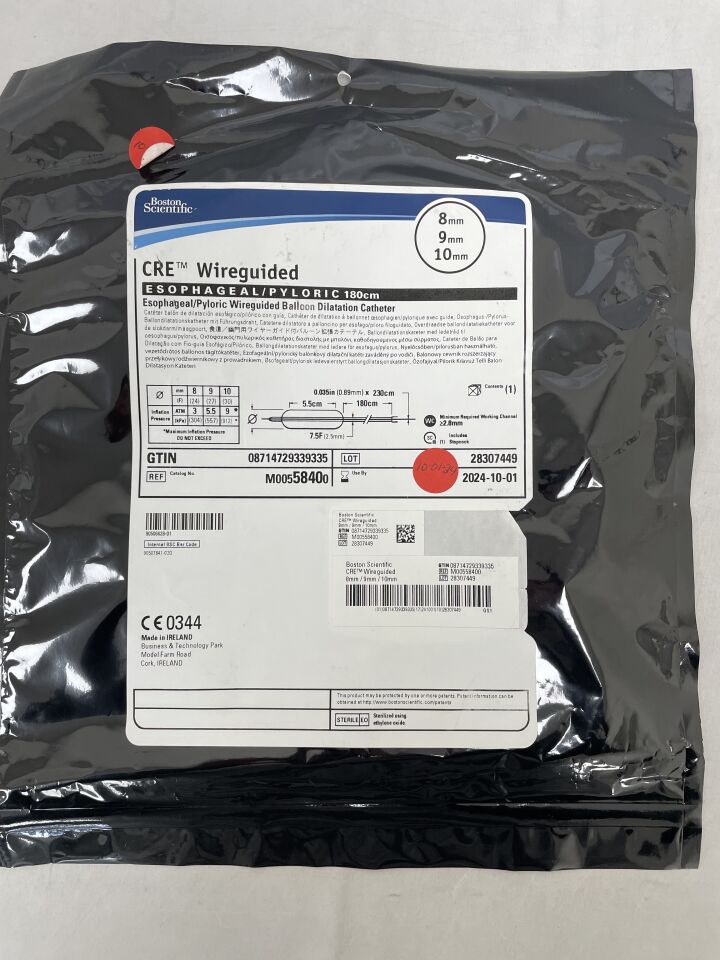 5840 - BOSTON SCIENTIFIC - CRE Wireguided Balloon Dilatation Catheter - Esophageal/Pyloric - 8mm x 9mm x 10mm, (EA) - ( Expiry Date: 2024-10-01 )