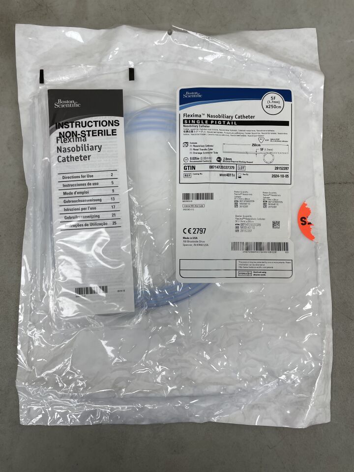 4011 - BOSTON SCIENTIFIC - Flexima Nasobiliary Catheter, Single Pigtail, 5.0F x 250cm, (EA) - ( Expiry Date: 2024-10-05 )