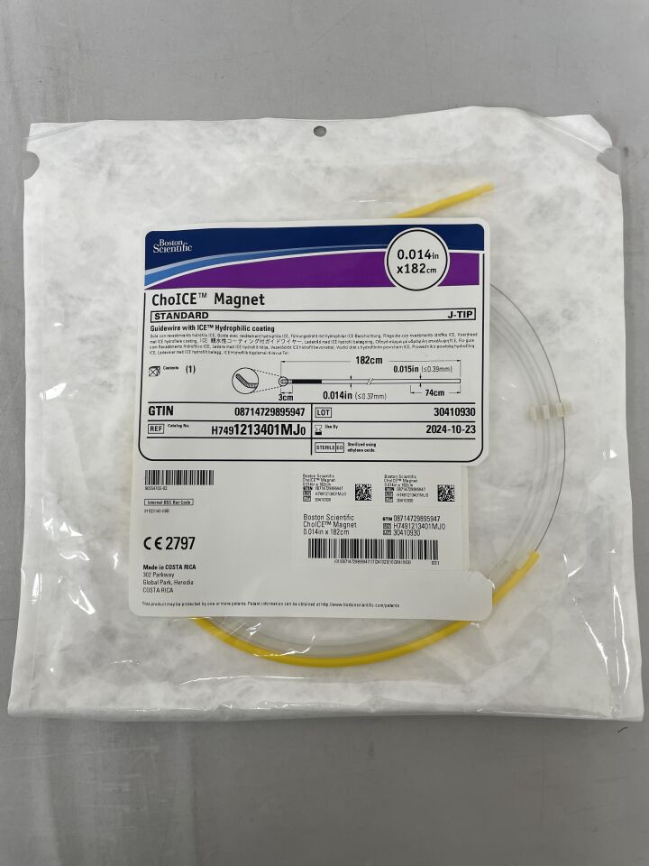 1213401MJ - BOSTON SCIENTIFIC - ChoICE PT Magnet Guidewire - ICE Hydrophilic Coating - Standard, J-Tip - .014" x 182cm, (EA) - ( Expiry Date: 2024-10-23 )