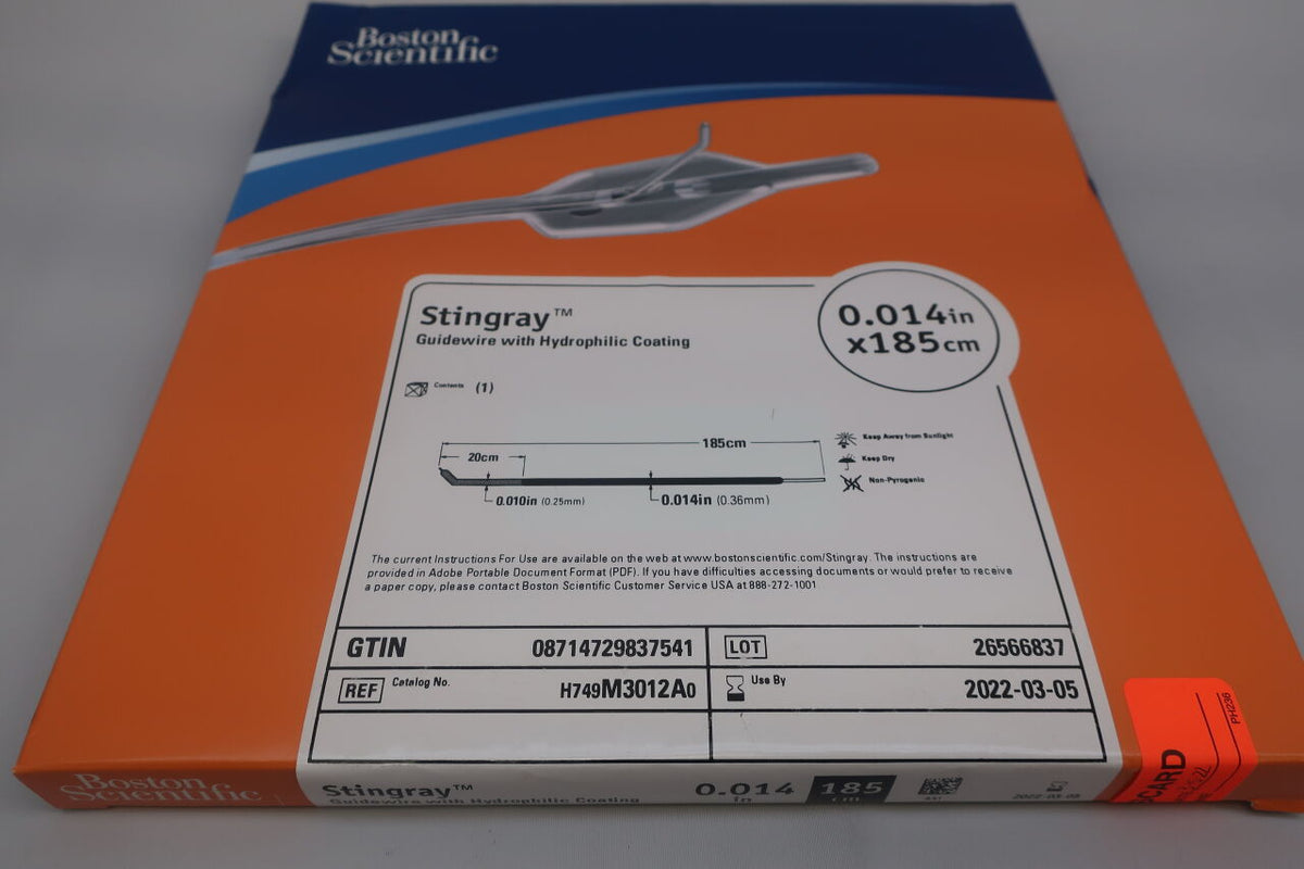 M3012A - BOSTON SCIENTIFIC - Stingray Guidewire with Hydrophilic Coating - .014" x 185cm, (BX/1)