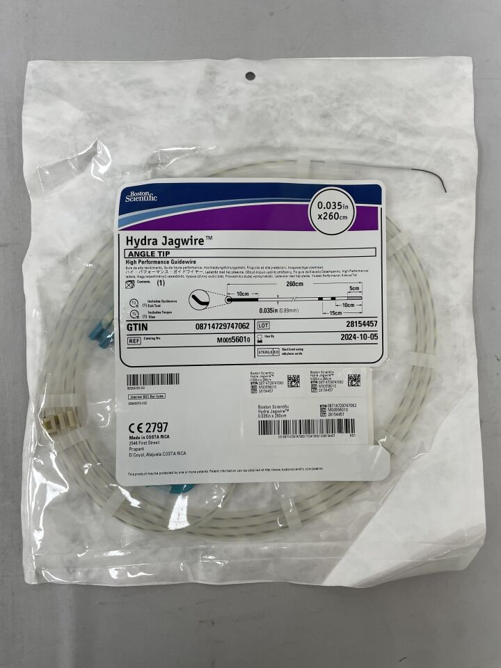 5601 - BOSTON SCIENTIFIC - Hydra Jagwire Angled Tip High Performance Guidewire, 0.035 in. dia. x 260 cm Length, (EA) - ( Expiry Date: 2025-01-30 )