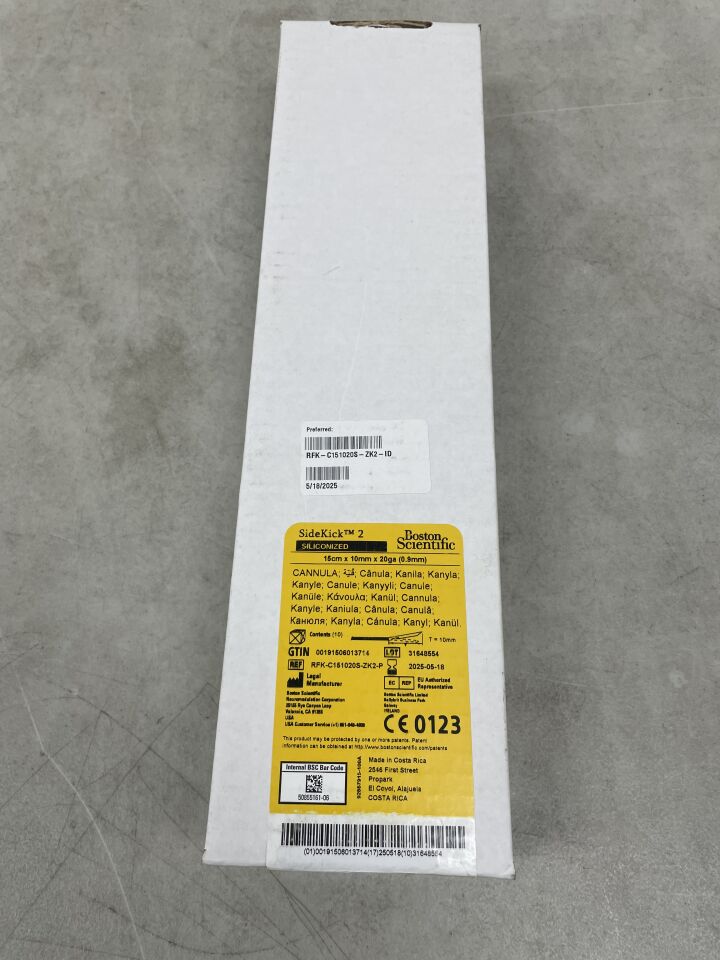 RFK-C151020S-ZK2 - BOSTON SCIENTIFIC - SideKick 2 Cannula 15cm x 10mm x 20ga, (EA) - ( Expiry Date: 2025-02-19 )