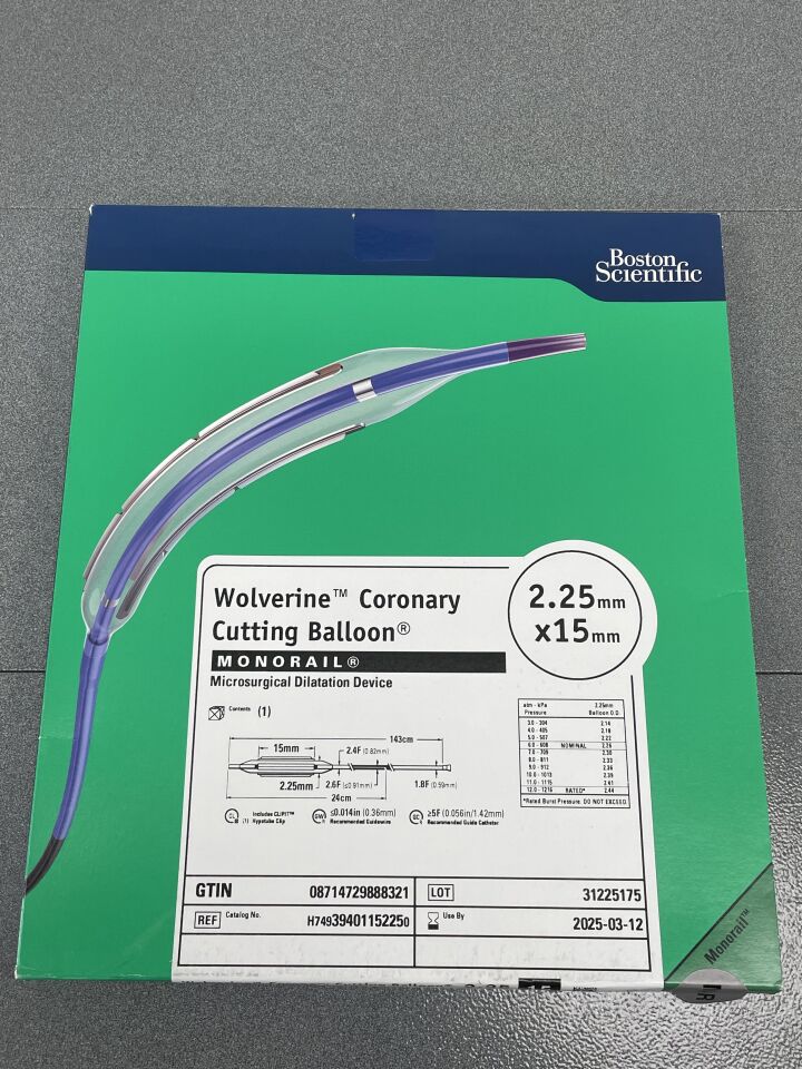 3940115225 - BOSTON SCIENTIFIC - Wolverine Coronary Cutting Balloon Over-The-Wire Microsurgical Dilatation Device, 2.25mm x 15mm, (BX/1) - ( Expiry Date: 2025-07-22 )