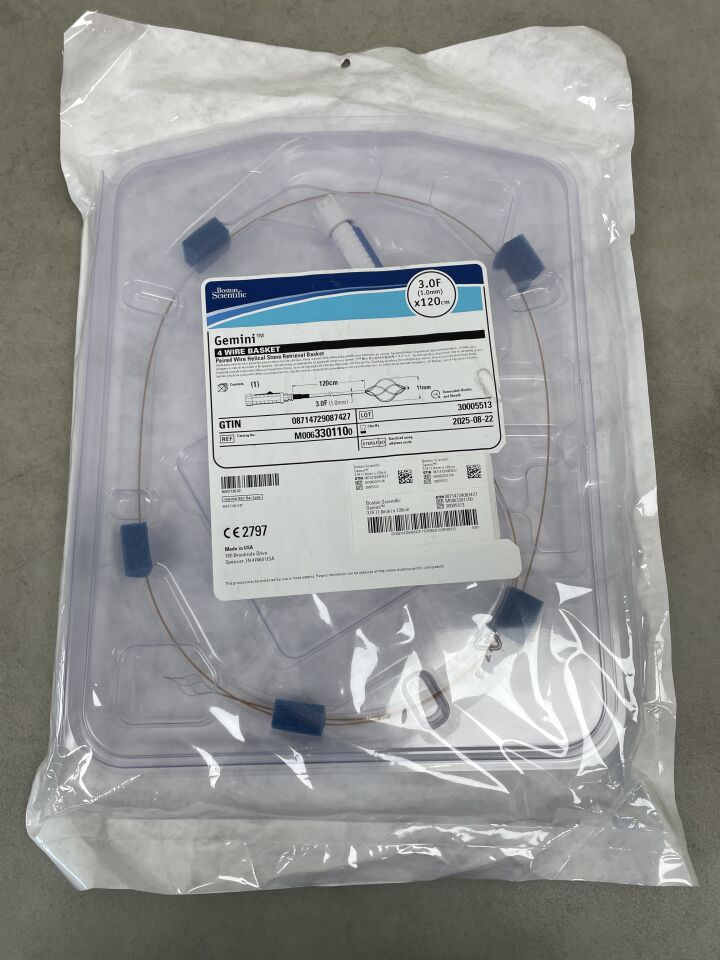 330110 - BOSTON SCIENTIFIC - Gemini Paired Wire Helical Stone Retrieval Basket - 4 Wire - 3.0Fr x 120cm, (EA) - ( Expiry Date: 2025-08-22 )