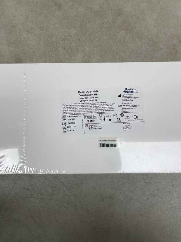 SC-8436-70 - BOSTON SCIENTIFIC - CoverEdge MRI Surgical Lead Kit, 70cm, 32 Contact, 4 x 8, (BX/1) - ( Expiry Date: 2025-10-31 )