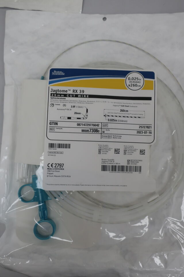 7308 - BOSTON SCIENTIFIC - Jagtome RX 39 Sphincterotome - 20mm Cut Wire - .025" x 260cm, (EA) - ( Expiry Date: 2025-11-30 )