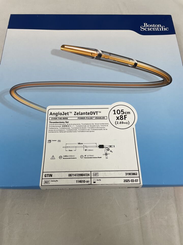114610 - BOSTON SCIENTIFIC - ANGIOJET ZELANTEDVT OVER-THE-WIRE  THROMBECTOMY SET, POWER PULSE ENABLED, 105cm x 8F, (BX/1) - ( Expiry Date: 2026-01-09 )