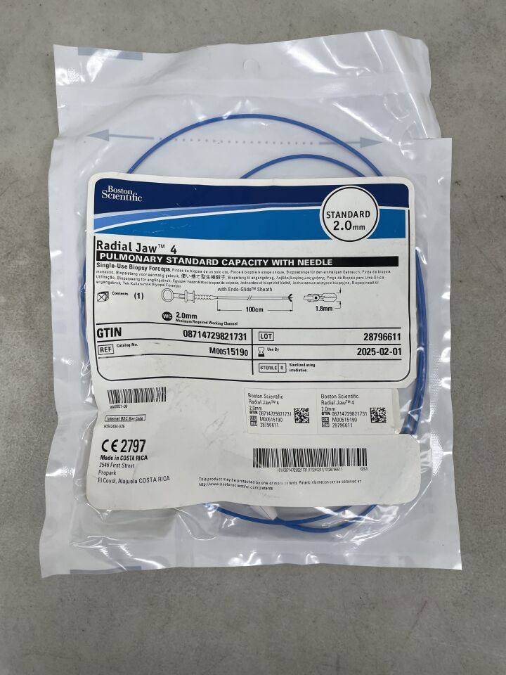 1519 - BOSTON SCIENTIFIC - Radial Jaw 4 Single-Use Biopsy Forceps - Pulmonary Standard Capacity with Needle - 2.0mm x 100cm, (EA) - ( Expiry Date: 2026-01-15 )