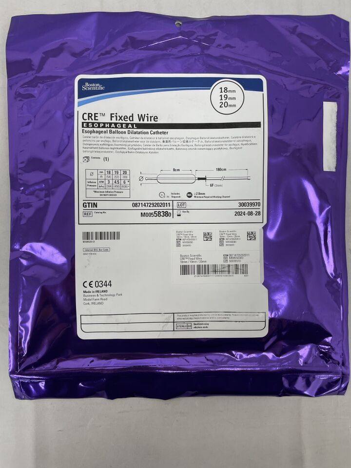 5838 - BOSTON SCIENTIFIC - CRE Fixed Wire Balloon Dilatation Catheter - Esophageal - 18mm x 19mm x 20mm, (EA) - ( Expiry Date: 2026-01-16 )