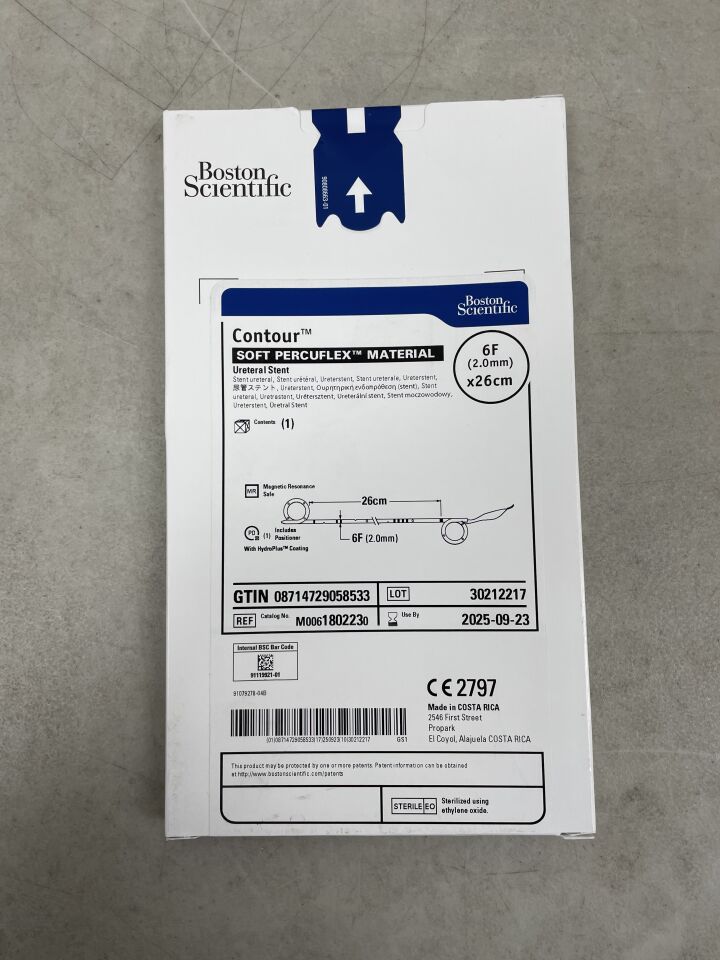 180223 - BOSTON SCIENTIFIC - Contour Ureteral Stent - Soft Percuflex Material - 6Fr x 26cm, (BX/1) - ( Expiry Date: 2026-01-25 )