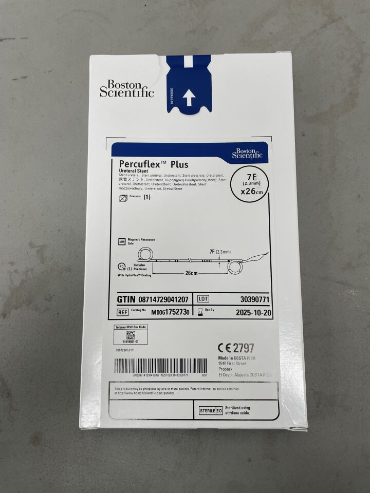 175273 - BOSTON SCIENTIFIC - Percuflex Plus Ureteral Stent - 7Fr x 26cm, (BX/1)