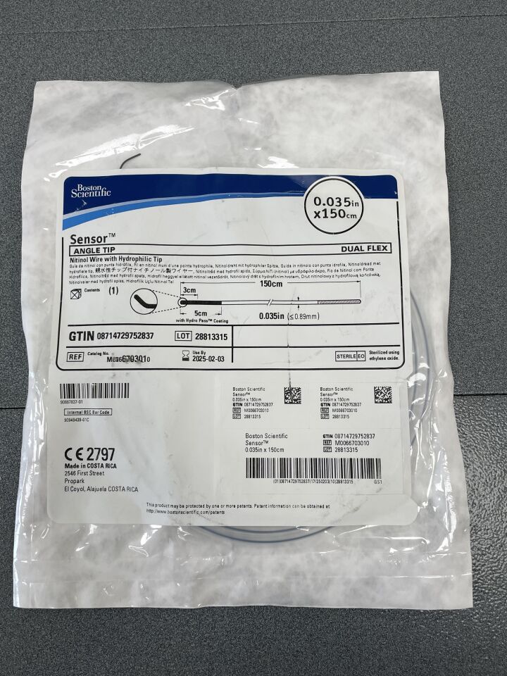 670301 - BOSTON SCIENTIFIC - Sensor Nitinol Wire with Hydrophilic Tip - Angle Tip, Dual Flex - .035, (EA) - ( Expiry Date: 2026-04-20 )