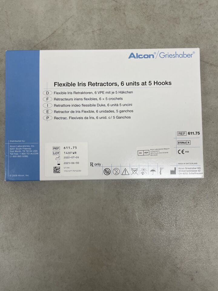 611.75 - ALCON - Flexible Iris Retractors (5 per pack) , (BX/6) - ( Expiry Date: 2025-09-30 )