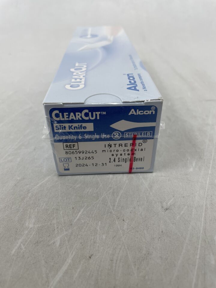 8065992445 - ALCON - ClearCut Intrepid Micro-Coaxial Slit Knife, Single Bevel Angled 2.4mm, (BX/6) - ( Expiry Date: 2025-10-31 )