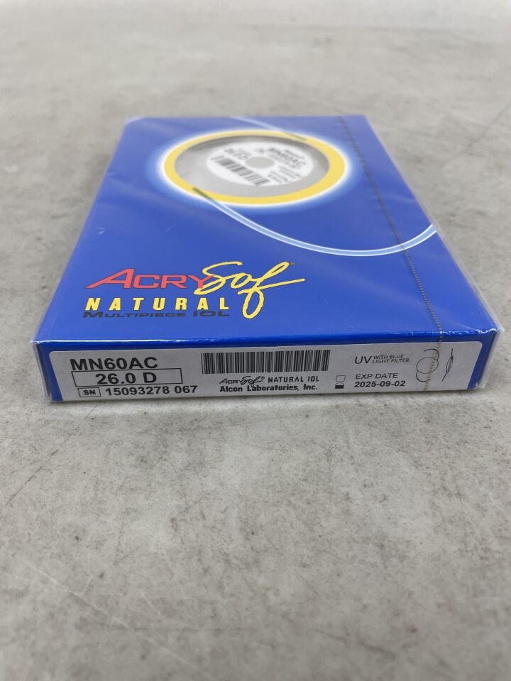 MN60AC.260 - ALCON - AcrySof Soft Acrylic Multipiece Intraocular Lens, 26.0D, (BX/1) - ( Expiry Date: 2025-10-27 )
