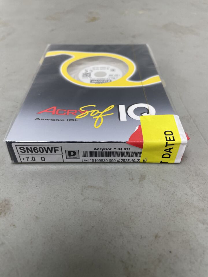 SN60WF.070 - ALCON - AcrySof IQ IOL Foldable Intraocular Lens, 7.0D, (BX/1) - ( Expiry Date: 2024-06-30 )