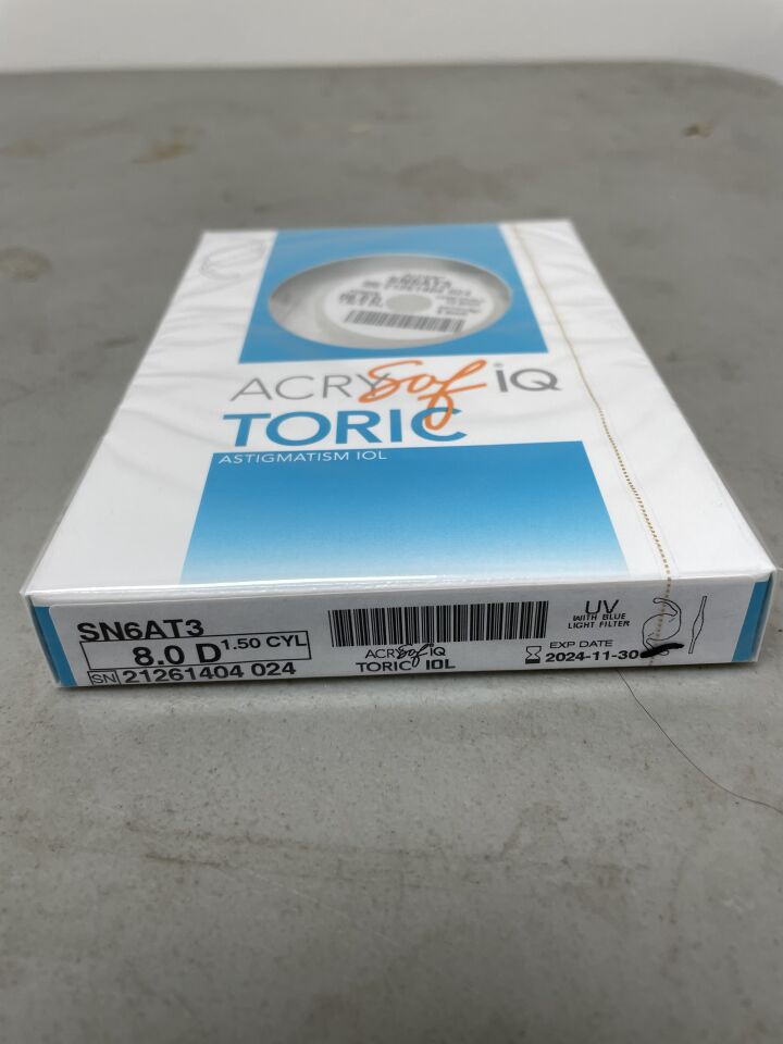 SN6AT3.080 - ALCON - AcrySof IQ Toric Astigmatism Intraocular Lens, 8.5D, (BX/1) - ( Expiry Date: 2025-10-06 )