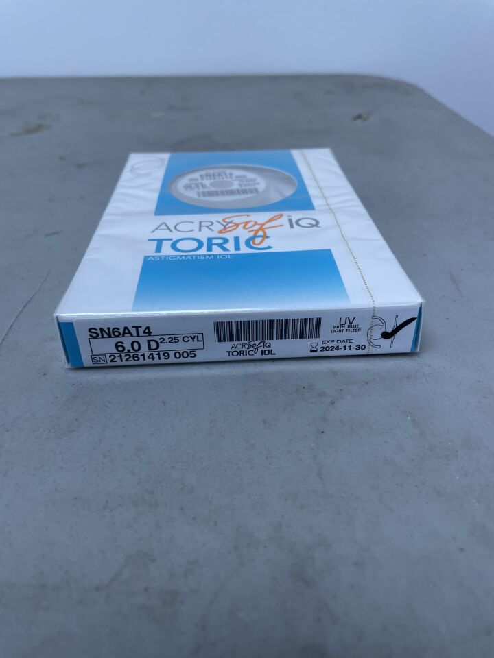 SN6AT4.060 - ALCON - AcrySof IQ Toric Astigmatism Intraocular Lens, 6.0D, (BX/1) - ( Expiry Date: 2025-11-18 )