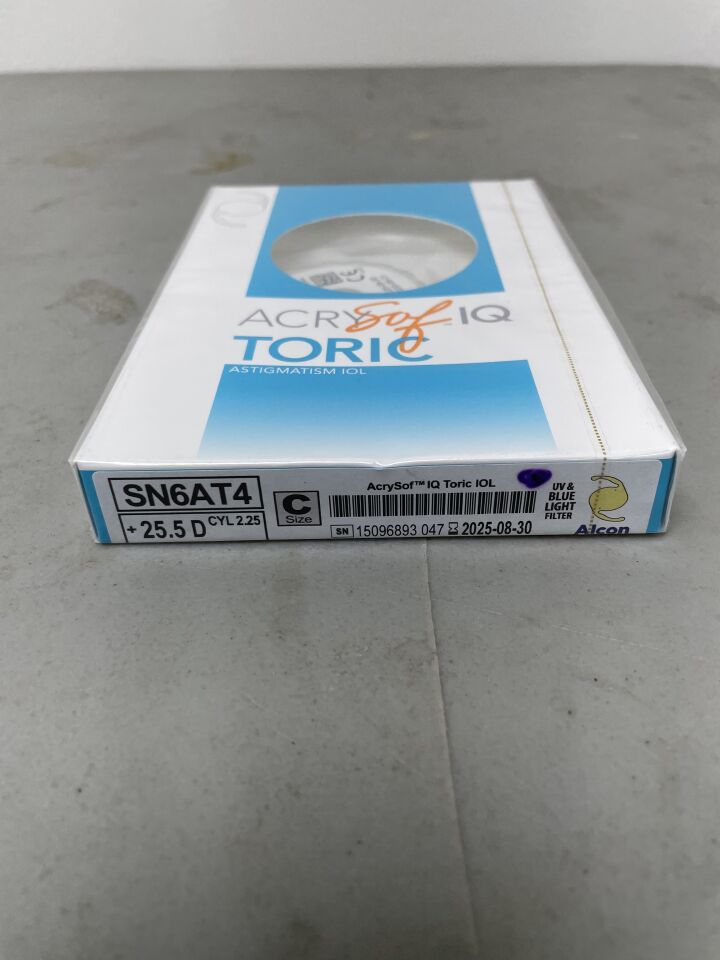 SN6AT4.255 - ALCON - AcrySof IQ Toric Astigmatism Intraocular Lens, 25.5D, (BX/1) - ( Expiry Date: 2025-12-08 )