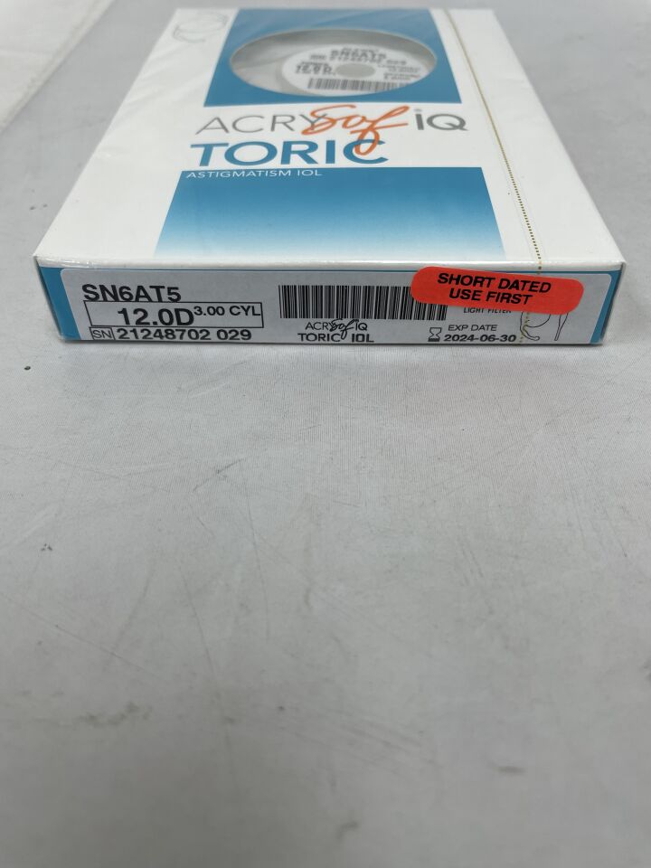 SN6AT5.120 - ALCON - ACRYSof IQ Toric Astigmatism IOL, 12.0D, (BX/1) - ( Expiry Date: 2025-10-19 )