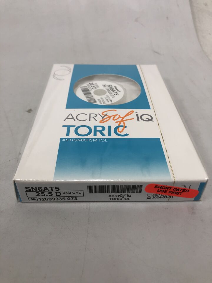 SN6AT5.255 - ALCON - AcrySof IQ Toric Astigmatism Intraocular Lens, 25.5D, (BX/1) - ( Expiry Date: 2025-11-10 )