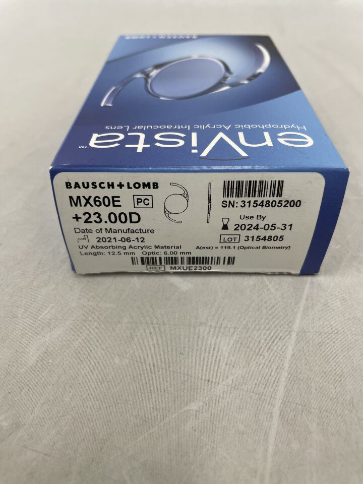 MXUE2300 - BAUSCH & LOMB - enVista One-Piece Hydrophobic Acrylic Intraocular Lens, +23.00D, (BX/1) - ( Expiry Date: 2026-02-28 )