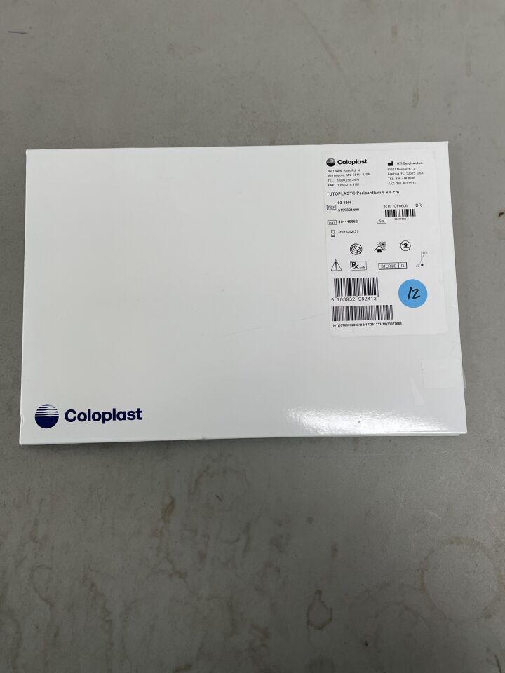 93-8266 - COLOPLAST - TUTOPLAST Pericardium 6 x 6cm, (BX/1) - ( Expiry Date: 2025-12-31 )