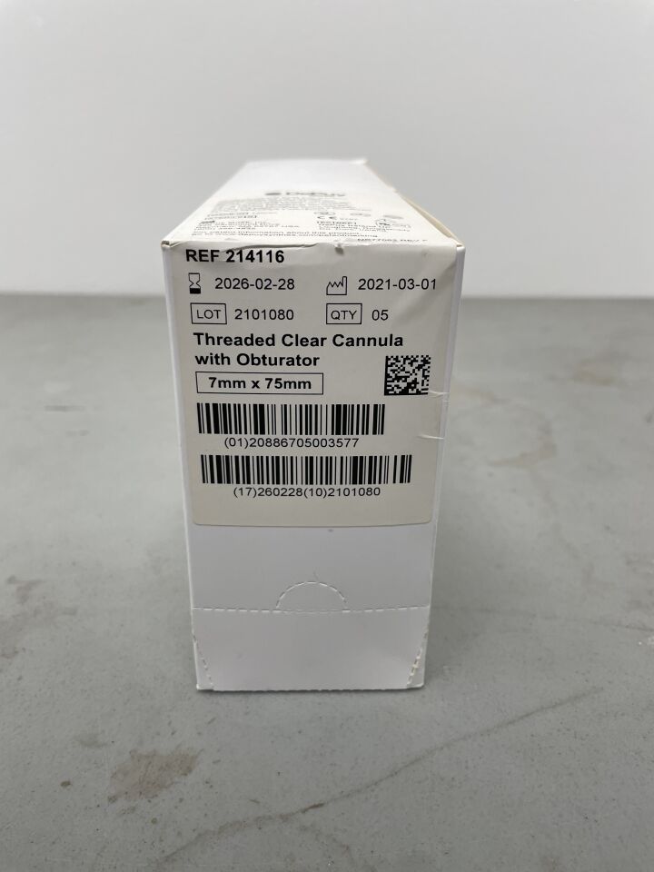 214116 - DEPUY - Threaded Clear Cannula System with Obturator, 7 dia. x 75 mm Length, (BX/5) - ( Expiry Date: 2026-02-28 )