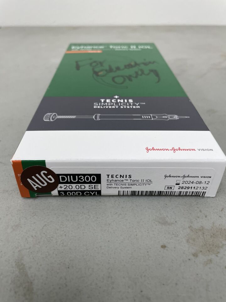 DIU300U200 - JOHNSON & JOHNSON - TECNIS Eyehance Toric II IOL with TECNIS Simplicity Delivery System, 20.0, (BX/1) - ( Expiry Date: 2024-08-12 )