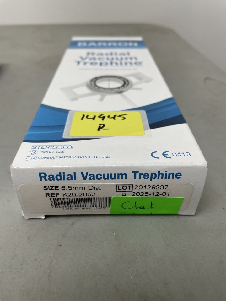 K20-2052 - KATENA - Barron Radial Vacuum Trephine 6.5mm, (BX/1) - ( Expiry Date: 2025-12-01 )