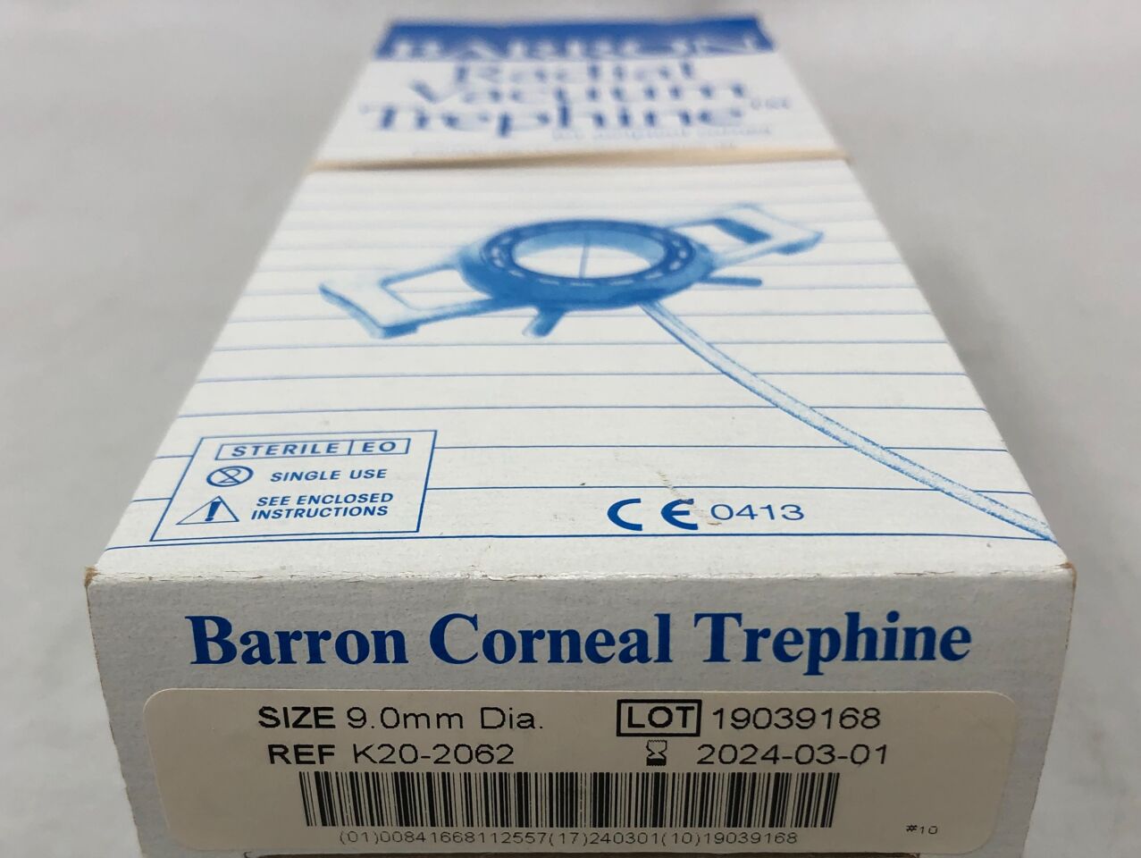 K20-2062 - KATENA - Barron Radial Vacuum Corneal Trephine, 9mm diameter, (BX/1) - ( Expiry Date: 2025-12-01 )