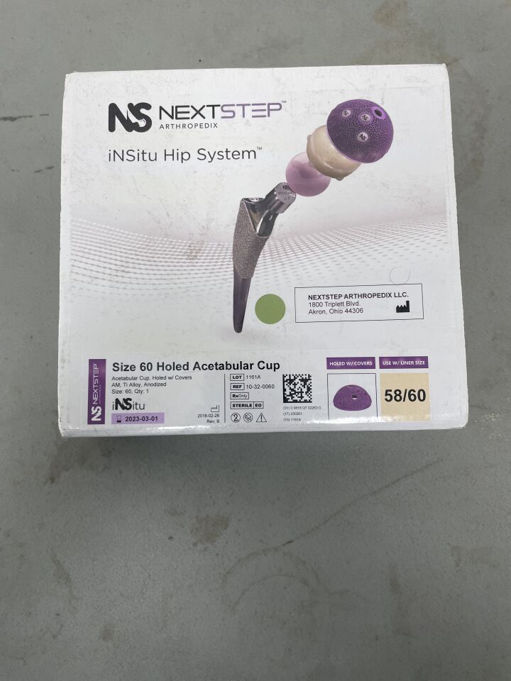 10-32-0060 - NEXTSTEP ARTHROPEDIX - iNSitu Hip System, Acerabular Cup, Holed, Size 60, (BX/1) - ( Expiry Date: 2023-03-01 )