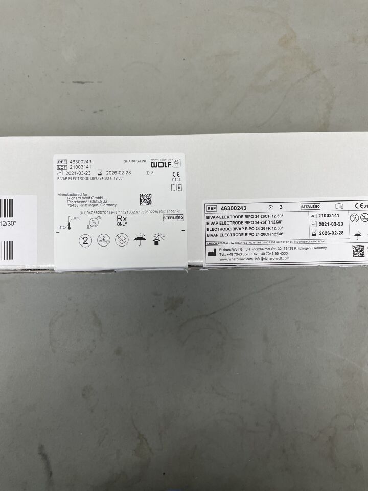 46300243 - RICHARD WOLF - Shark Bipolar BiVAP Electrode, Donut 24/26F 12-30 Degree, (BX/3) - ( Expiry Date: 2026-02-28 )
