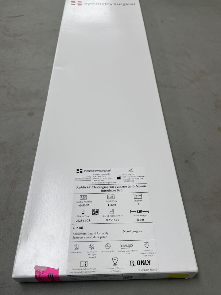 e2400-52 - SYMMETRY SURGICAL - Reddick Cholangiogram Catheter with Needle Introducer Set, 50cm length, (BX/1) - ( Expiry Date: 2025-11-28 )